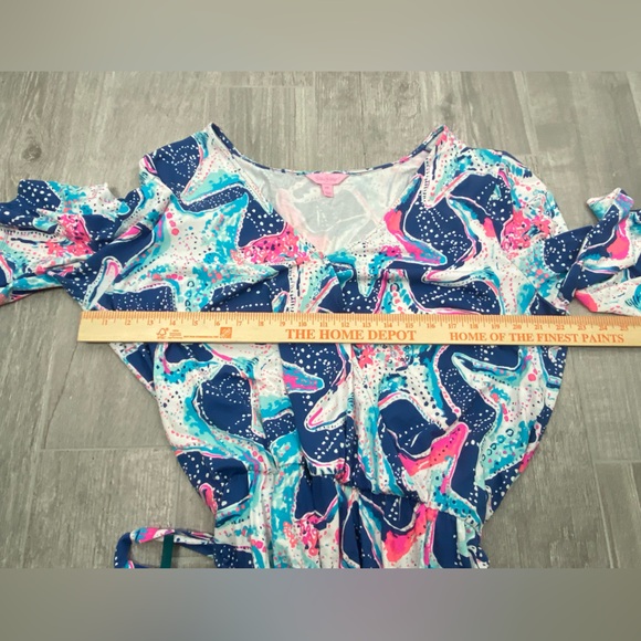 Lilly Pulitzer Madilyn Romper indigo sea Star Struck print women’s size XXL - Picture 14 of 14
